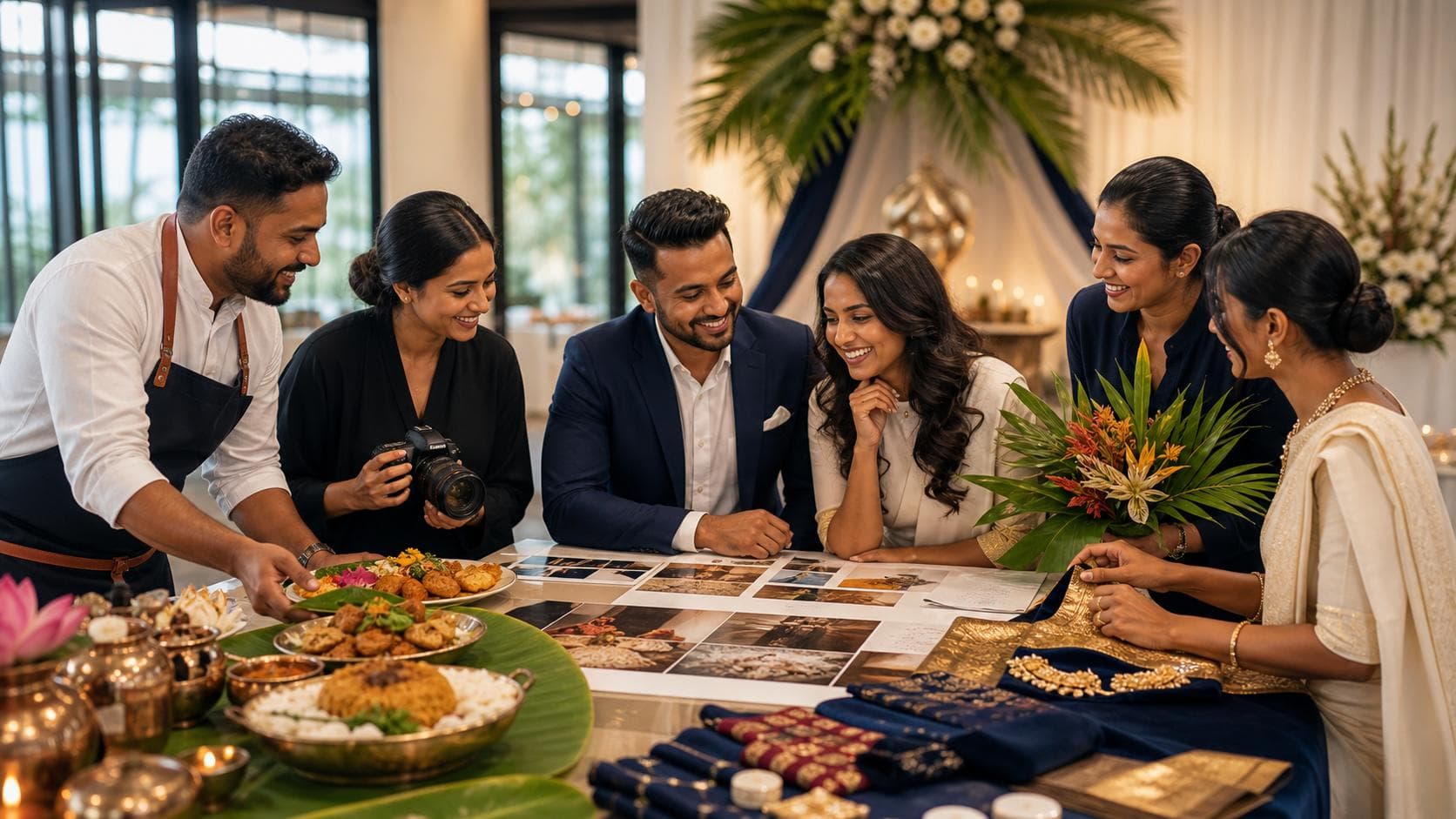 Sri Lankan Australian couple speaking with a trusted legal or migration professional in a welcoming Australian office
